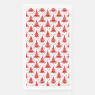 Serviette En Papier Arbre de Noël Design Motif rouge