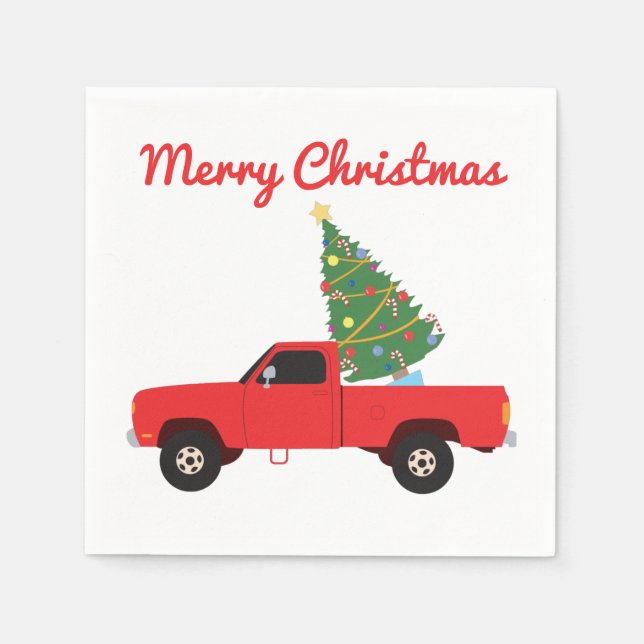 Serviette En Papier Arbre de Noël du camion de ramassage (Devant)