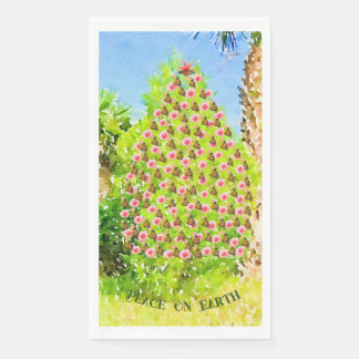 Serviette En Papier Arbre de Noël du papillon Monarque de la Paix sur 