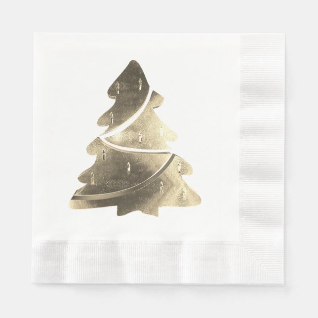 Serviette En Papier Arbre de Noël élégant Faux Argent (Devant)