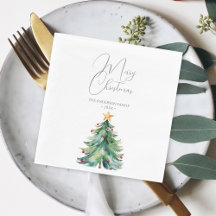 Arbre de Noël en aquarelle simple Joyeux Noël