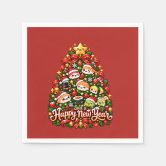 Serviette En Papier Arbre de Noël en Sushi Kawaii