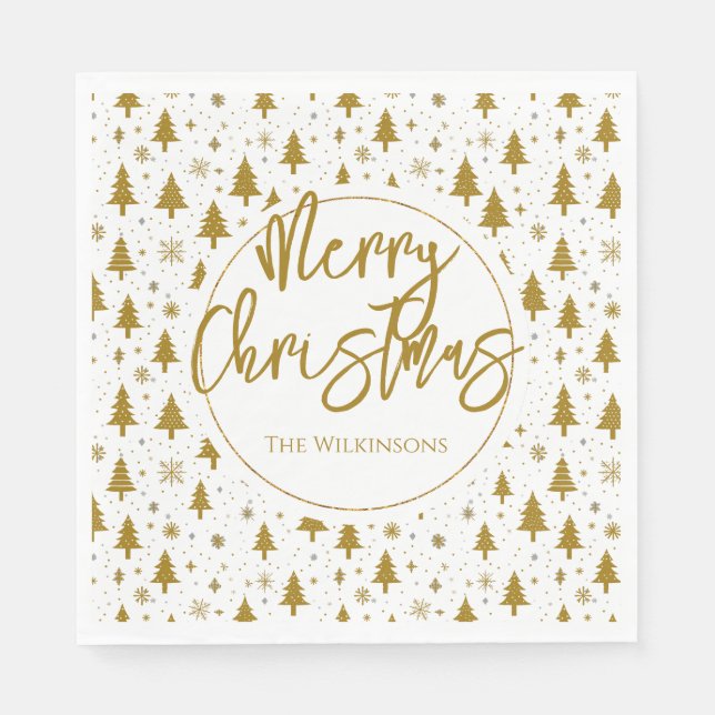 Serviette En Papier Arbre de Noël minimal (Devant)
