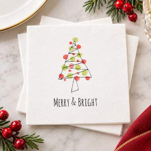 Serviette En Papier Arbre de Noël Moderne Fantaisiste Joyeux et Lumine