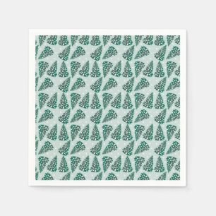 Serviette En Papier Arbre de Noël Motif Snowflakes vert