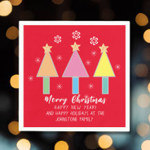 Arbre de Noël Nom personnalisé Cute Red Paper