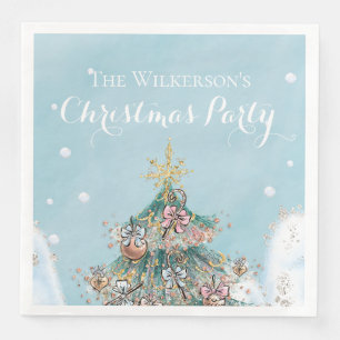 Serviette En Papier Arbre de Noël parties scintillant à la fête des Fê