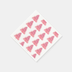 Serviette En Papier Arbre de Noël rose