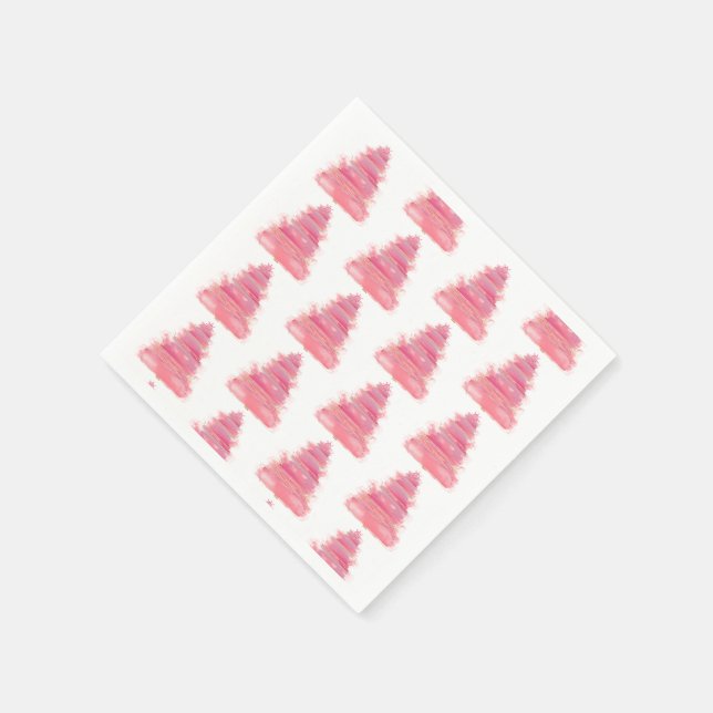 Serviette En Papier Arbre de Noël rose (Coin)