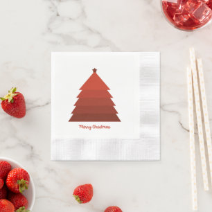 Serviette En Papier Arbre de Noël rouge Napkin