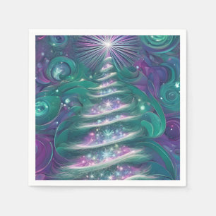 Serviette En Papier Arbre de Noël scintillant
