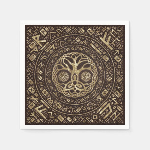 Serviette En Papier Arbre de vie - Yggdrasil avec Trinity Knot
