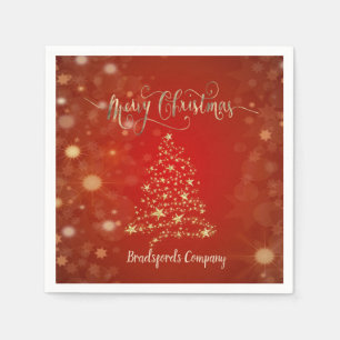 Serviette En Papier Arbre d'or de Noël élégant