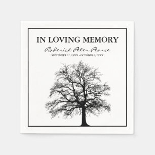 Serviette En Papier Arbre élégant   Dans l'amour Mémoire funéraire