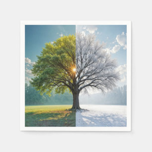 Serviette En Papier Arbre En Chêne En Double Saison