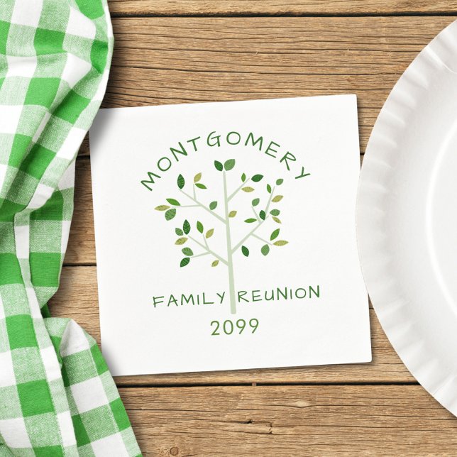 Serviette En Papier Arbre généalogique de la Réunion de famille (Créateur téléchargé)