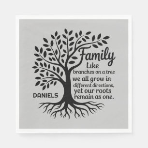 Serviette En Papier Arbre généalogique Nom de famille personnalisé Noi