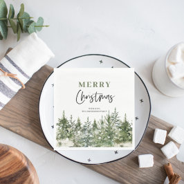 Serviette En Papier Arbre vert de Noël | Joyeux Noël