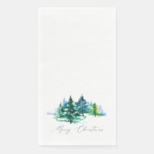 Serviette En Papier Arbres aquarelle