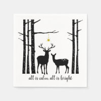 Arbres de bouleau et Noël de cerfs |