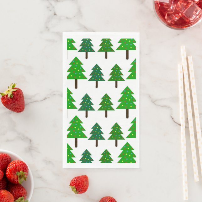 Serviette En Papier Arbres de Noël (En situation)