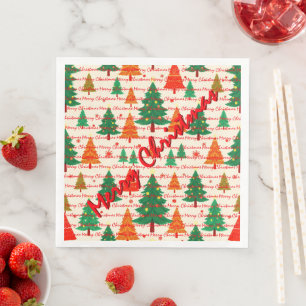 Serviette En Papier Arbres de Noël de luxe festifs