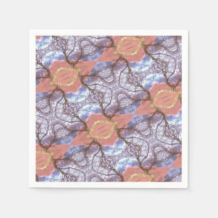 SERVIETTE EN PAPIER ARBRES ET CHAMPS MOTIF