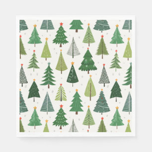 Serviette En Papier Arbres rétro