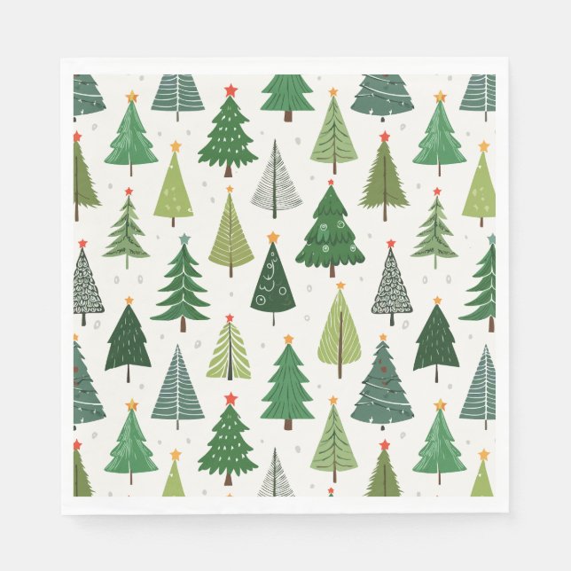 Serviette En Papier Arbres rétro (Devant)