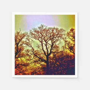 SERVIETTE EN PAPIER ARBRES SOLEIL BRUMEUX