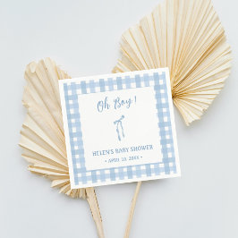 Serviette En Papier Arc bleu simple plaid garçons baby shower napkin
