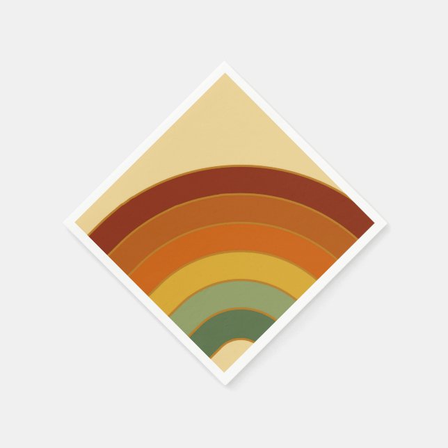 Serviette En Papier Arc-en-ciel à couche rétro muté (Coin)