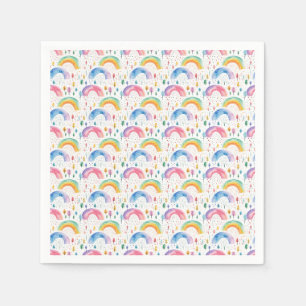 Serviette En Papier Arc-en-ciel coloré et arbre Motif transparent