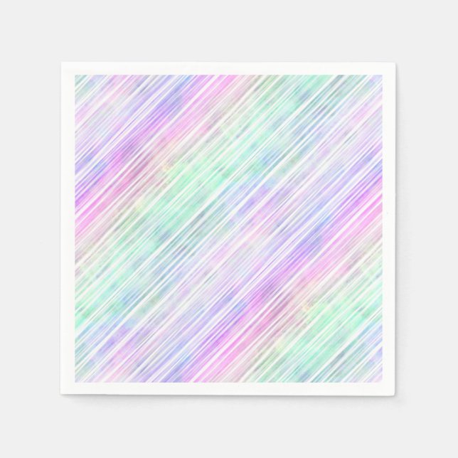 Serviette En Papier arc-en-ciel contours rayés : (Devant)