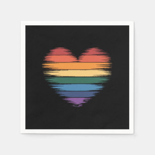 Serviette En Papier Arc-en-ciel de fierté Impression de cœur LGBT Fier