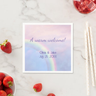 Serviette En Papier Arc en ciel d'espoir - pastel, mariage
