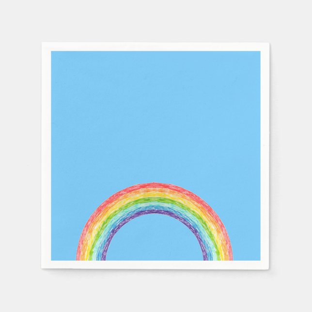 Serviette En Papier Arc en ciel et ciel bleu (Devant)