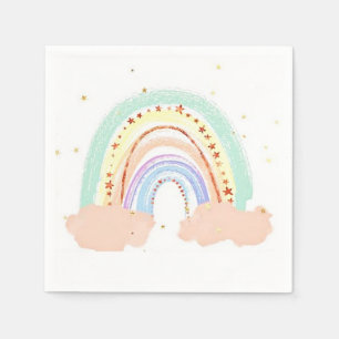 Serviette En Papier Arc-en-ciel et étoiles
