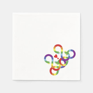 Serviette En Papier Arc-en-ciel, mains colorées