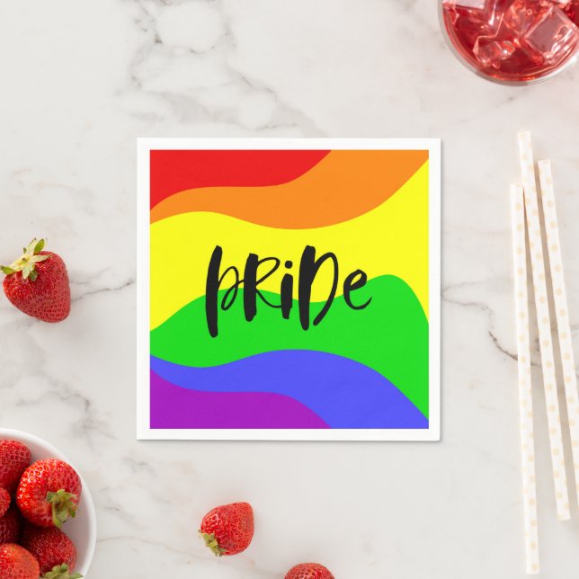 Serviette En Papier Arc-en-ciel moderne Pride (En situation)