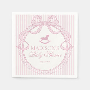 Serviette En Papier Arc en ciel rose Coquette Cheval à bascule Baby Sh