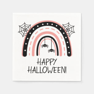Serviette En Papier Arc-en-ciel rose Joyeux Halloween