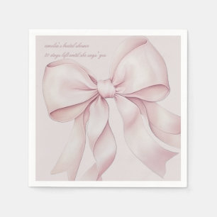 Serviette En Papier Arc en ruban rose poudré pour la douche de la mari