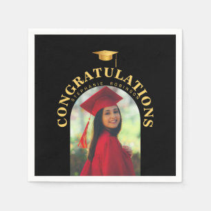 Serviette En Papier Arch Graduate Photo Félicitations Diplôme
