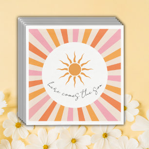 Serviette En Papier Arch Retro Voici Le Baby shower Fils