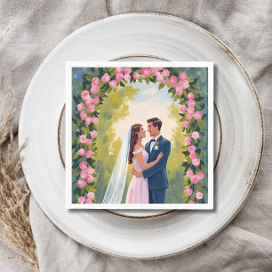 Serviette En Papier Arche de jardin pour mariés Peinture de mariage