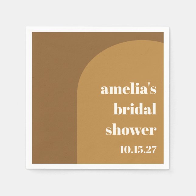 Serviette En Papier Arche de mariage personnalisée rétro marron automn (Devant)