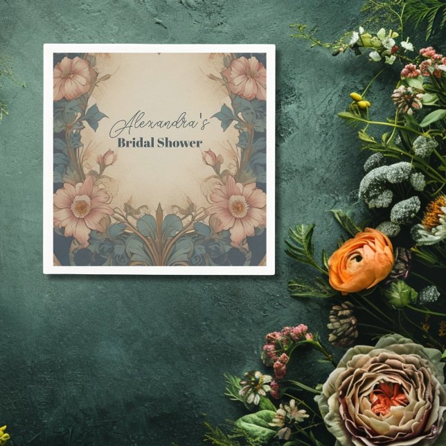 Serviette En Papier Arche élégante Mariage Art Nouveau Shower (Créateur téléchargé)