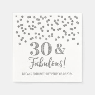 Serviette En Papier Argent Confetti 30 & Fabuleux