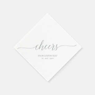 Serviette En Papier Argent Lettres élégantes et stylisées pour l'évé